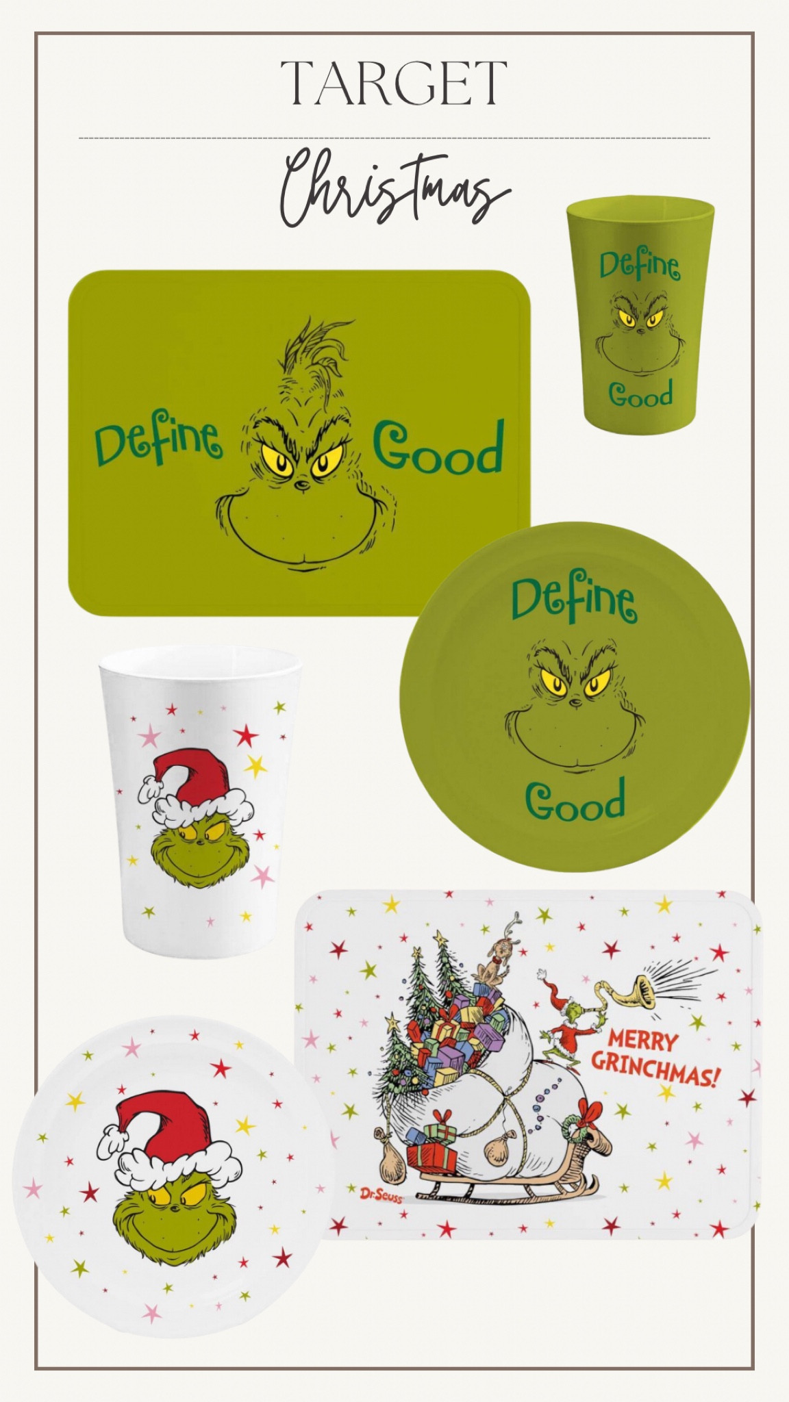 Hosting Grinchmas this year? Target has the perfect Grinch placemats, plates, and cups! How fun are these for the upcoming holidays! 

#targetstyle #targetkids #targetlittles #targetlife #targetfinds #thegrinch #targetshopping #targethome #targetrun #target #kidshome #targetchristmas #christmasbreakfast #kidsmeal #kidsmealtime #targetmom #grinch #grinchmas #holidaydecor #holidaydinner #kidschristmas #holidayswithfamily 

#LTKKids #LTKHome #LTKHoliday