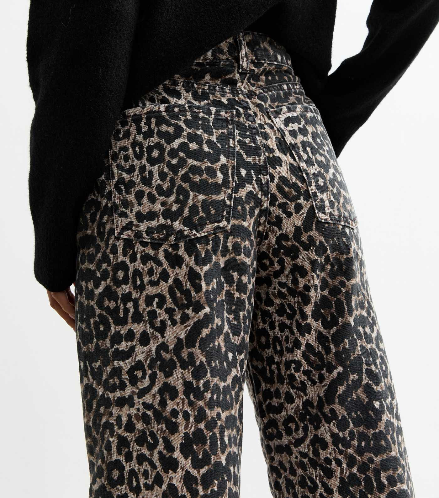 Petite Brown Leopard Wide Leg Jeans  | New Look | New Look (UK)