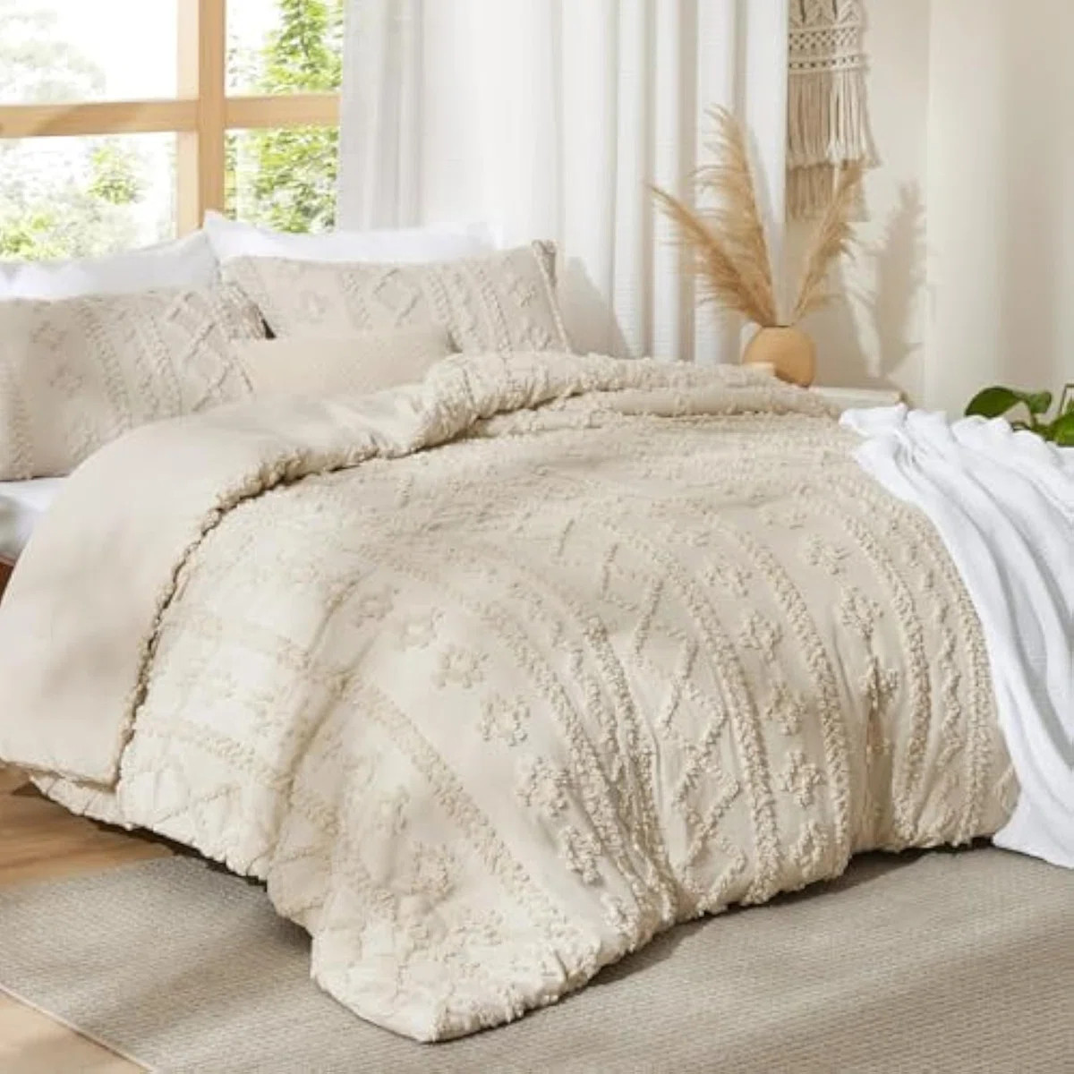 Bedsure GentleSoft™ Tufted Boho Farmhouse Shabby Chic Embroidery Bedding Set for Halloween 199 ... | Wayfair North America