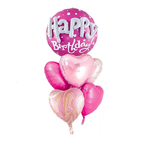 36inch Hot Pink Happy Birthday Foil Balloons Decorations for Barbie Party Decorations Princess Girl Birthday | Amazon (US)