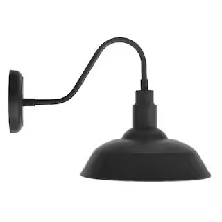 Sylvania Easton 11.5 in. Single Bulb Antique Black Outdoor Barn Light Sconce with 1 Edison 6.5-Wa... | The Home Depot