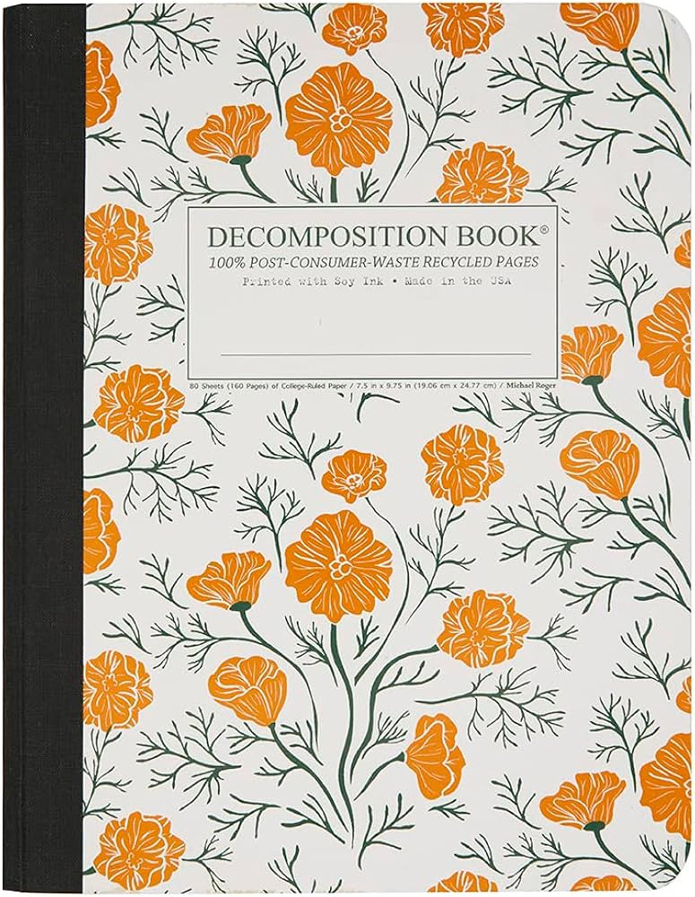 Decomposition California Poppies College Ruled Composition Notebook - 9.75 x 7.5 Journal with 160... | Amazon (US)