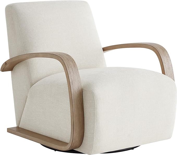 CHITA Swivel Accent Chair, Modern Arm Chair for Living Room, Linen in Fabric with Grey Wood Arm | Amazon (US)