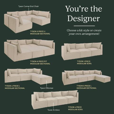 Tyson Modular Sectional Corner End Chair | World Market