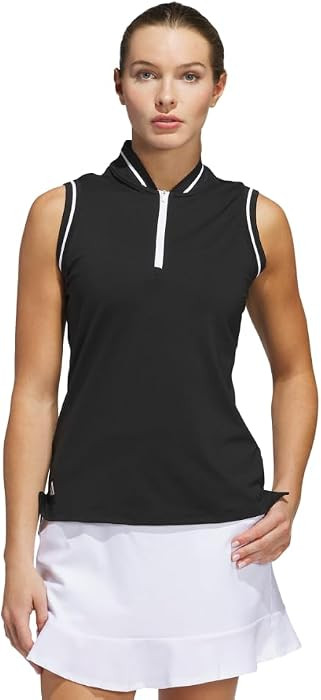 adidas Women's Ultimate365 Quarter-zip Sleeveless Polo Shirt | Amazon (US)