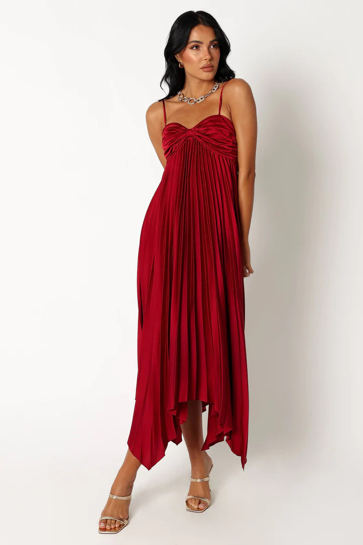 Vikki Dress - Wine Red Holiday Dress -  Christmas Party Dress #LTKparties #LTKHoliday #LTKwedding  | Petal & Pup (US)