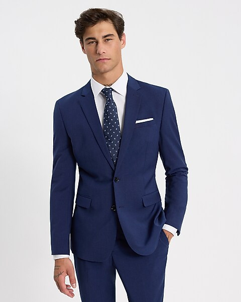 Slim Blue Wool-blend Modern Tech Suit Jacket | Express