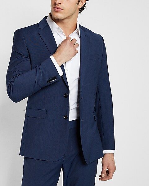 Slim Blue Wool-Blend Modern Tech Suit Jacket | Express