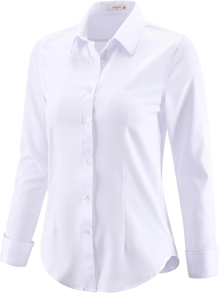 Button Down Shirts for Women Dress Shirts Long Sleeve Stretch Wrinkle Free Work Solid Casual Offi... | Amazon (US)