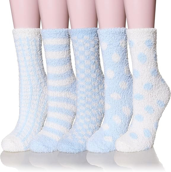 Women Fuzzy Slipper Socks Soft Winter Plush Fluffy Microfiber Socks Cozy Warm Comfy Thermal Thick Ho | Amazon (US)
