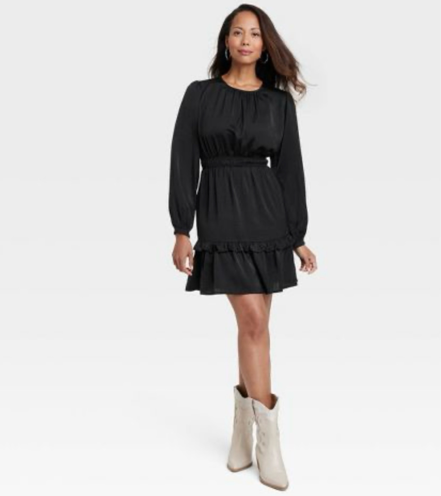 knox rose black dress Knox Rose Womens Long Sleeve Wrap Midi Dress - Black - SMALL - New with  tags