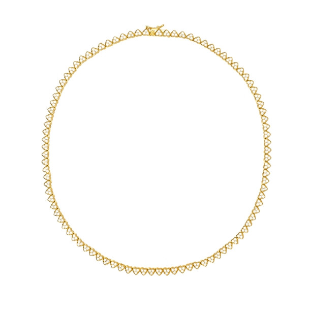 Colar Riviera Mini Corações Cravejada de Zircônias Cristal 40cm | Misha (BR)