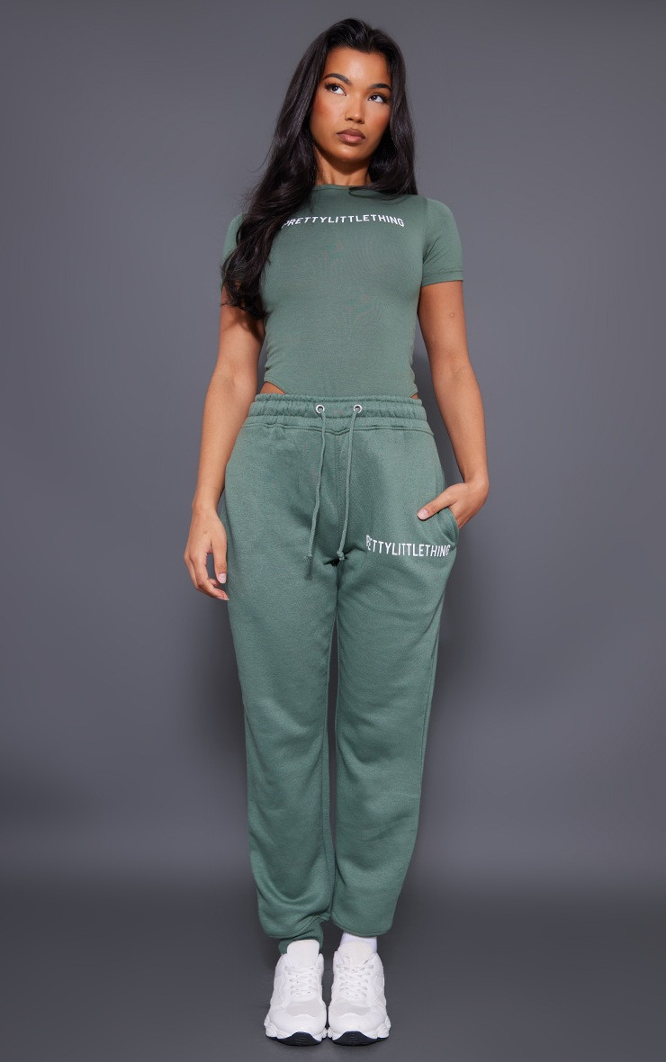 Plt Sea Green Logo Short Sleeve Bodysuit | PrettyLittleThing US