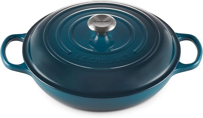 Le Creuset Enameled Cast Iron Signature Braiser, 3.5 qt., Deep Teal | Amazon (US)