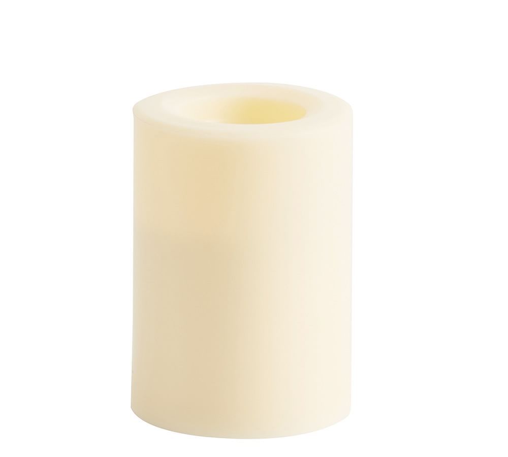 Standard Flameless Outdoor Pillar Candle - Ivory | Pottery Barn (US)