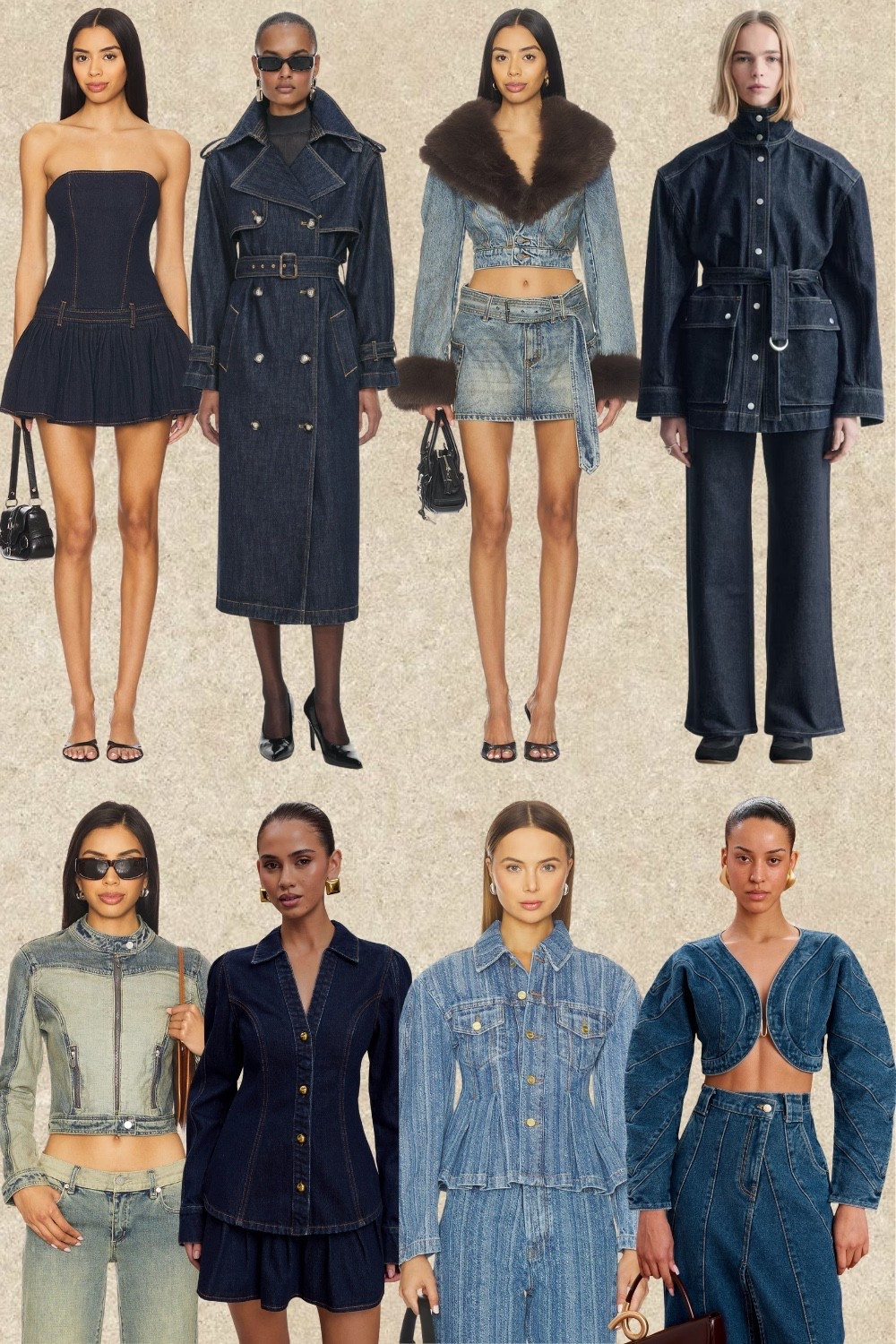 Denim, but make it high fashion.

Dark wash denim, belted trenches, corset minis, and matching denim sets are trending hard right now. Perfect for a chic street style look, date night outfit, or elevated everyday wear.

#LTKjeans #LTKuk #LTKluxury