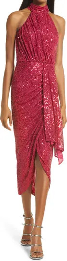 Shana Sequin Asymmetric Midi Dress | Nordstrom