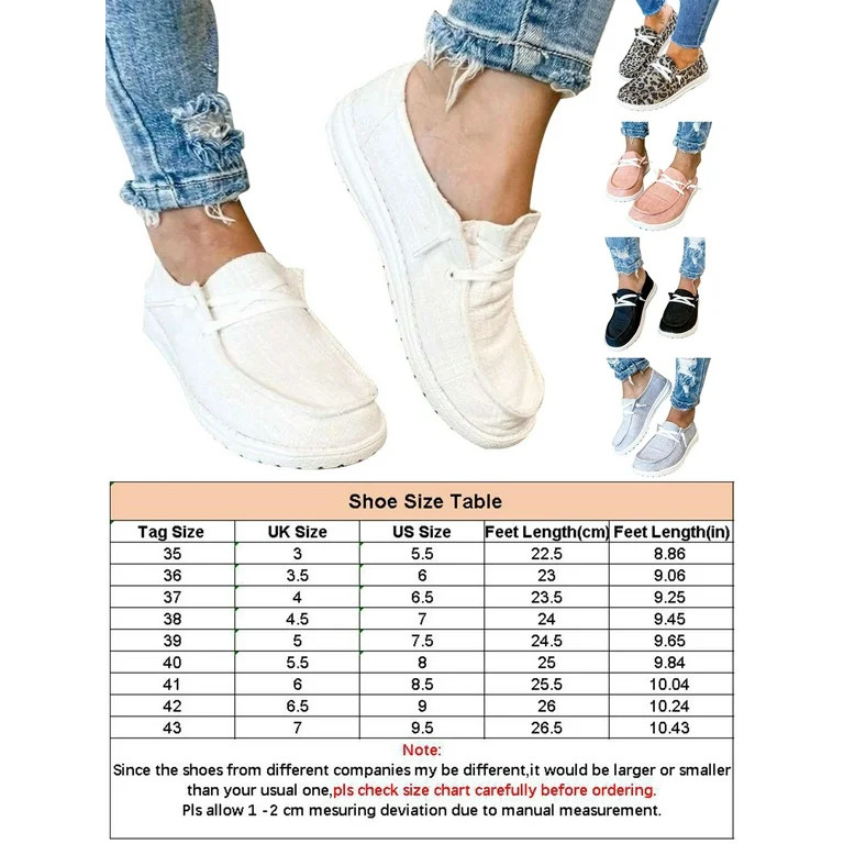 Lacyhop Women Casual Flat Canvas Shoes Slip On Anti-Skid Round Toe Sports Sneakers | Walmart (US)