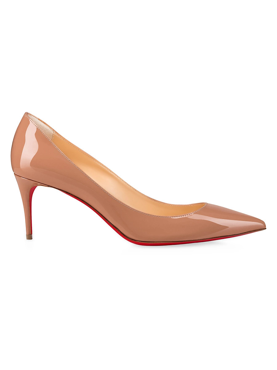 Christian Louboutin Women's Kate 70MM Patent Leather Pumps - Beige - Size 12 | Saks Fifth Avenue