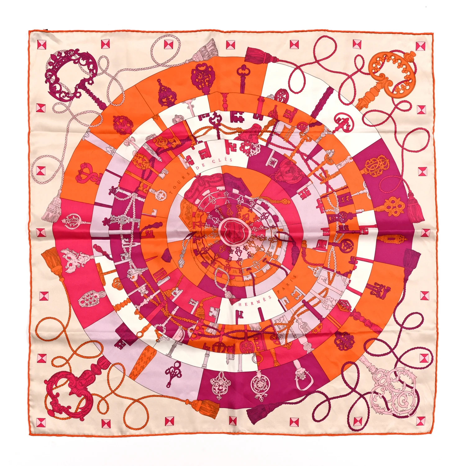 Hermes Silk Tours De Cles Scarf 70 1872791 | FASHIONPHILE (US)