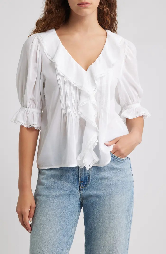 Madewell Cotton Blend Ruffle Top | Nordstrom | Nordstrom