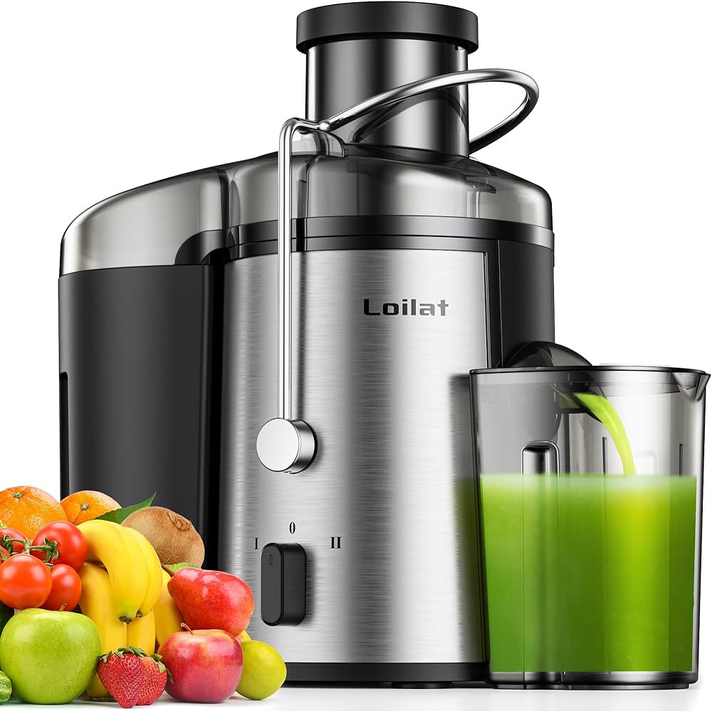 Juicer Machine, 500W Juicer with 3” Wide Mouth for Whole Fruits and Veg, Centrifugal Juice Extr... | Amazon (US)
