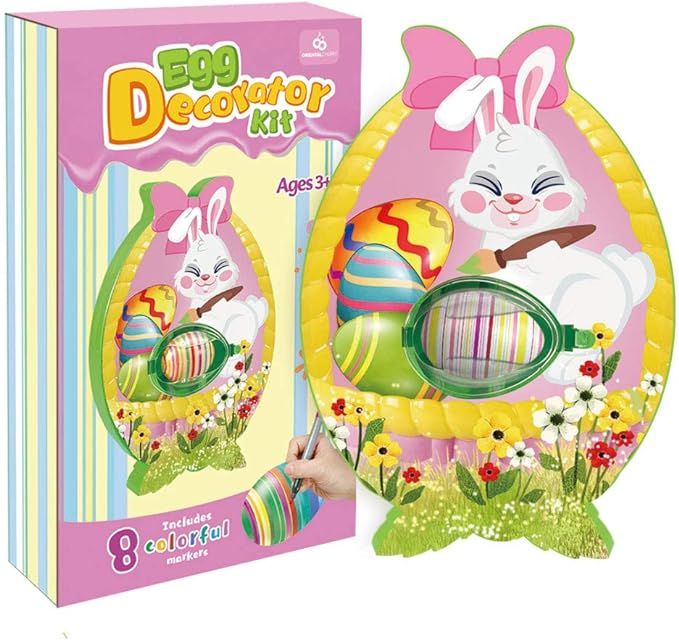 Easter Basket Stuffers - Easter Eggs Decorator Kit - Includes Bunny Egg Spinner Machine and 8 Col... | Amazon (US)