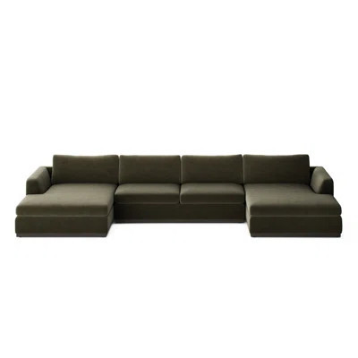 Colt 3PC U Sectional-Surrey Olive | Perigold