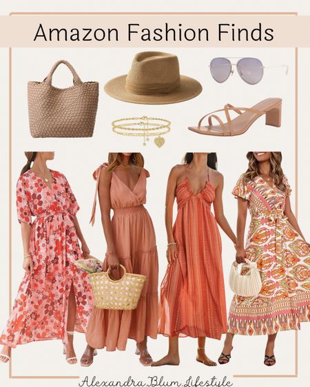 Amazon Vacation dresses! Maxi floral dresses!! Vacation outfits, nude heels, straw pink purse, and white sunglasses!! Spring Outfit! Wedding guest dresses! Summer outfit! Travel outfit! Vacation outfit! Mother’s Day dress!

#LTKtravel #LTKover40 #LTKfindsunder100