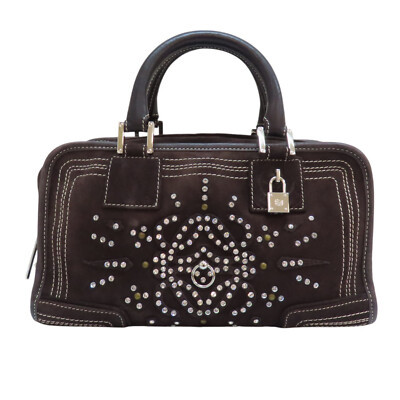 LOEWE Amazona Handbag Suede Brown | eBay US