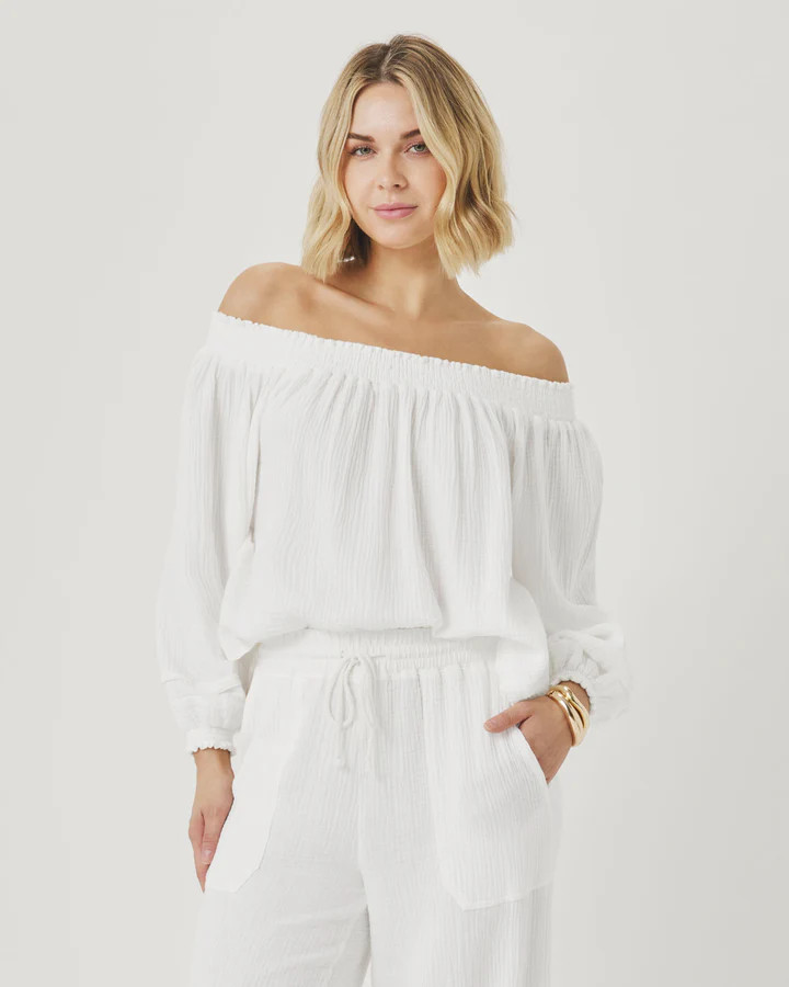 Ava Gauze Off-Shoulder Top | Splendid