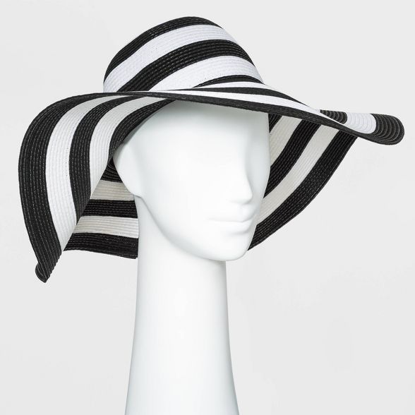 Women's Packable Essential Striped Straw Floppy Hat - A New Day™ One Size | Target