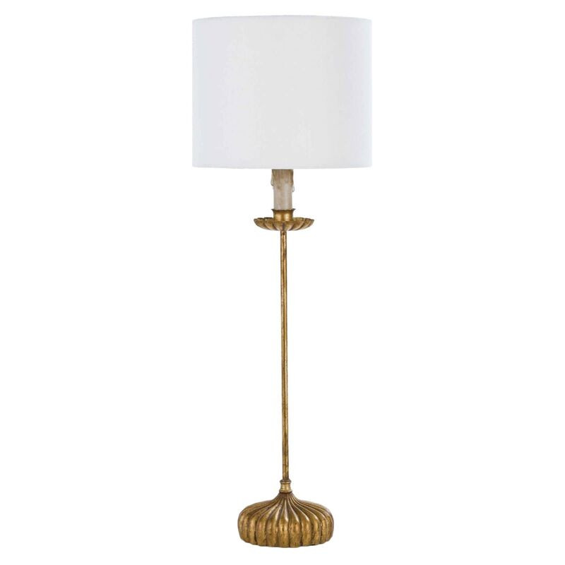 Clove Stem Buffet Lamp, Gold/White | One Kings Lane