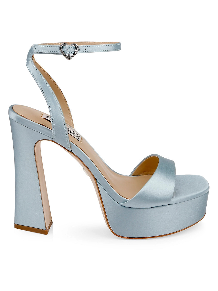 Women's Caia 120MM Satin Platform Sandals - Mist Blue - Size 7.5 | Saks Fifth Avenue
