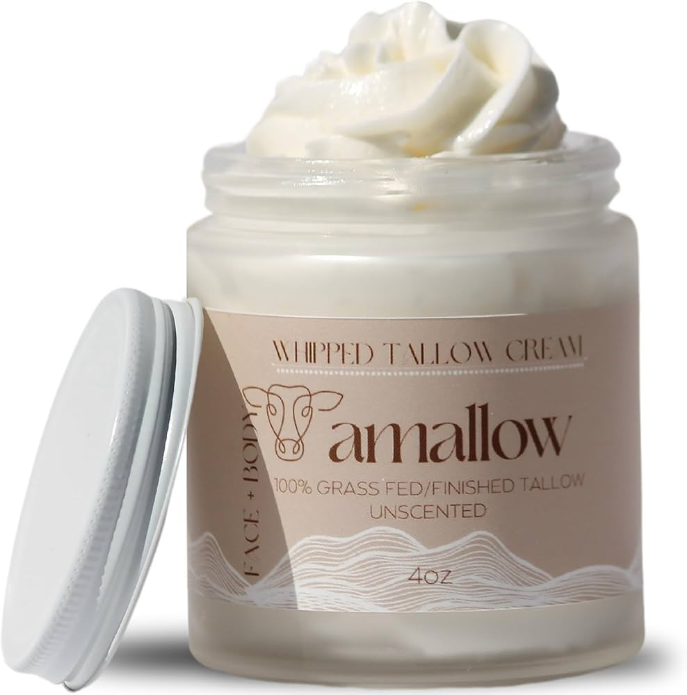 100% Grass Fed Beef Tallow for Skin Care - Face + Body - Whipped Moisturizer for Sensitive Skin -... | Amazon (US)