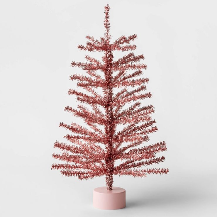 24&#34; Unlit Tinsel Artificial Christmas Tree Pink - Wondershop&#8482; | Target