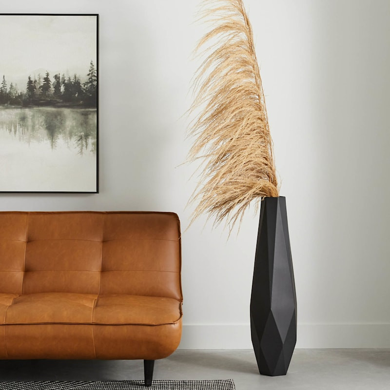 Crosby St. Black Geo Floor Vase, 36" | At Home