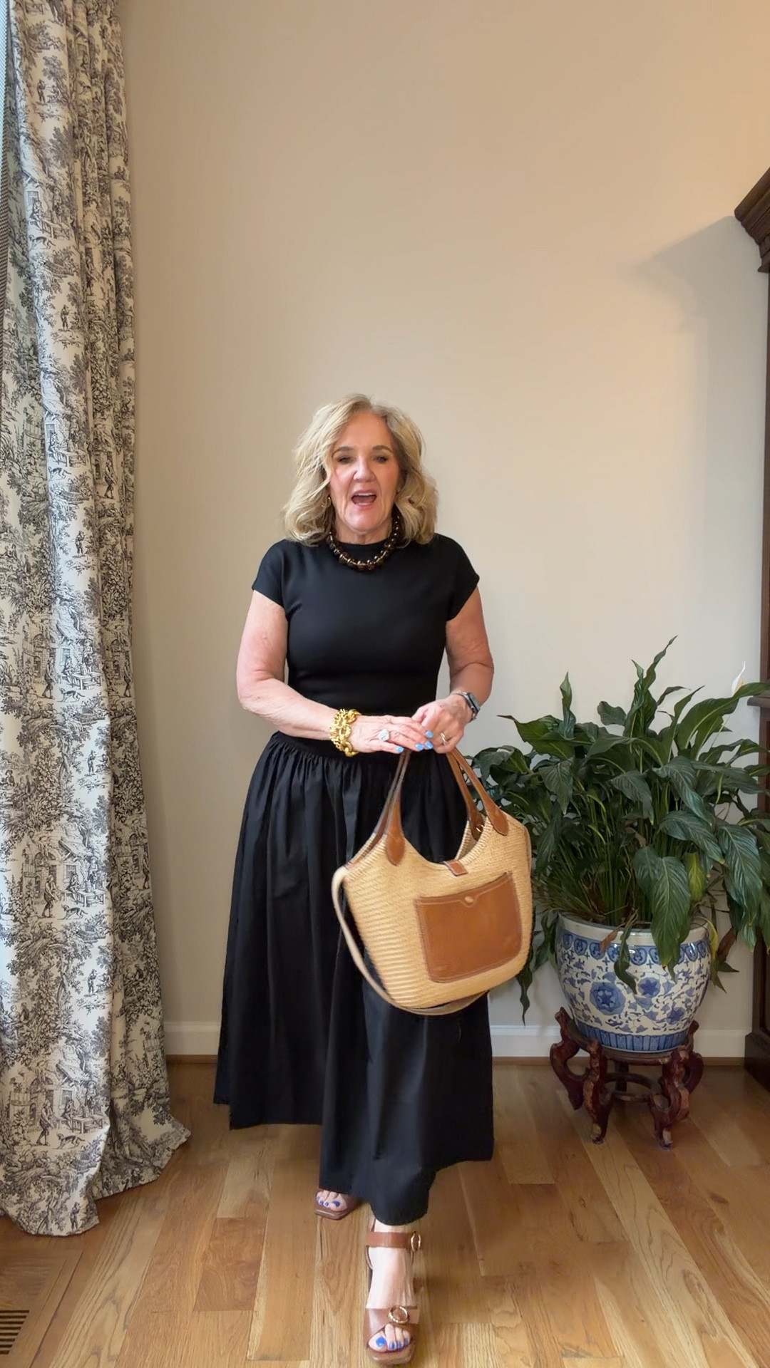 Walmart dress I did size down to a small. If you don’t want it fitted get your regular size.
I love this paired with Brown. Think it’s so rich and classy.

Black dress vacation dress

#LTKspring #LTKTravel #LTKOver40