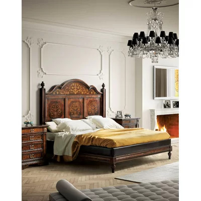 King Solid Wood and Upholstered Standard Bed | Perigold