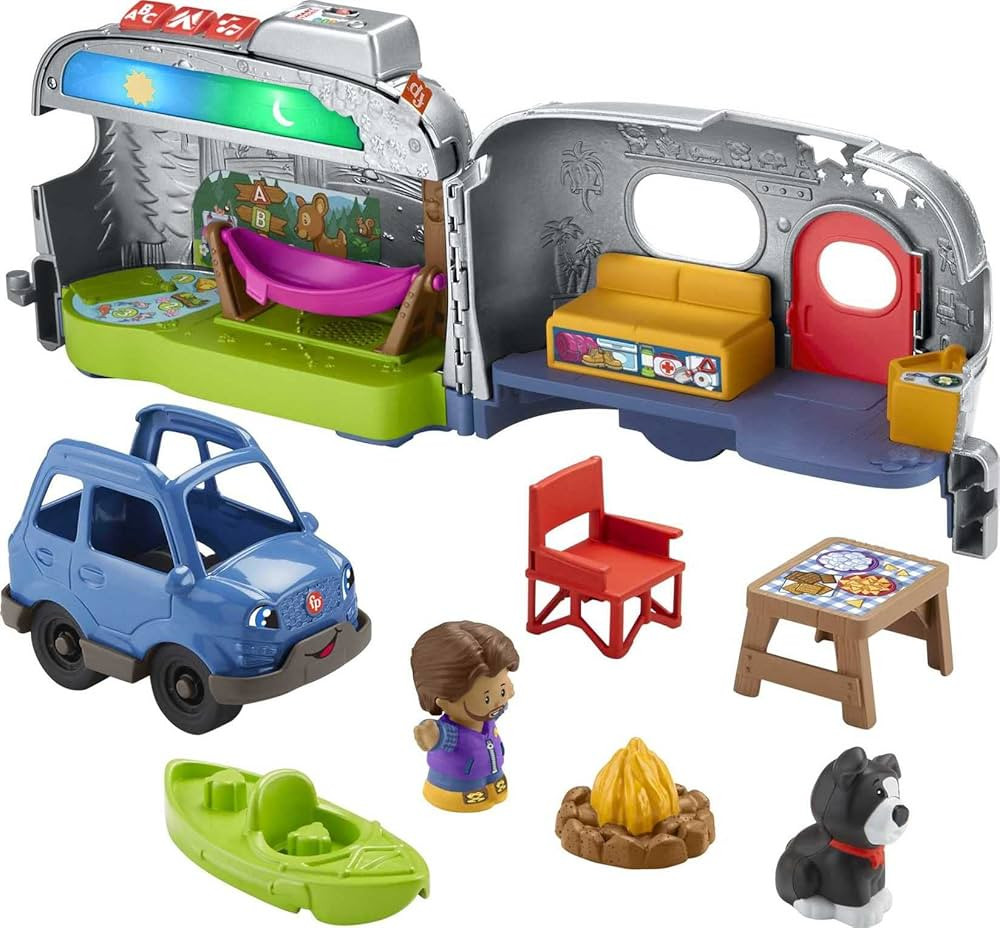 Fisher-Price Little People Toddler Playset, Light-Up Learning Camper, Electronic Toy with Lights ... | Amazon (US)