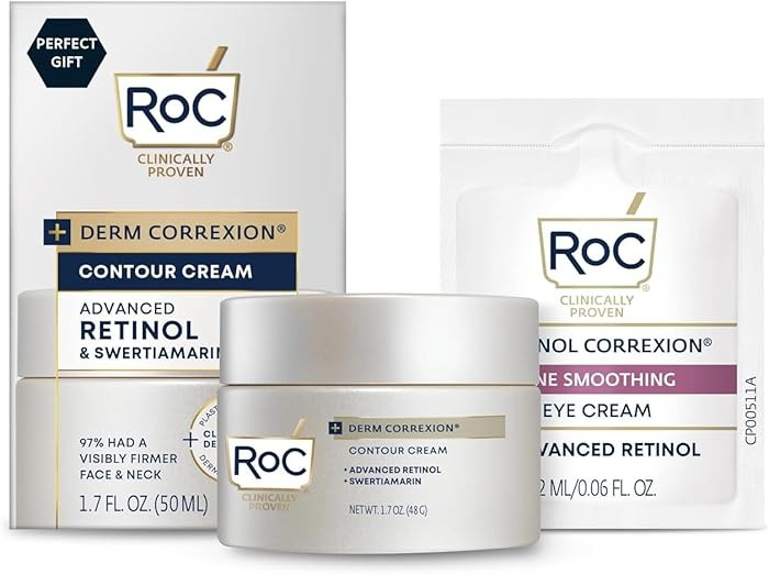 RoC Derm Correxion Neck Cream with Hyaluronic Acid + Advanced Retinol to visibly Tighten & Lift H... | Amazon (US)