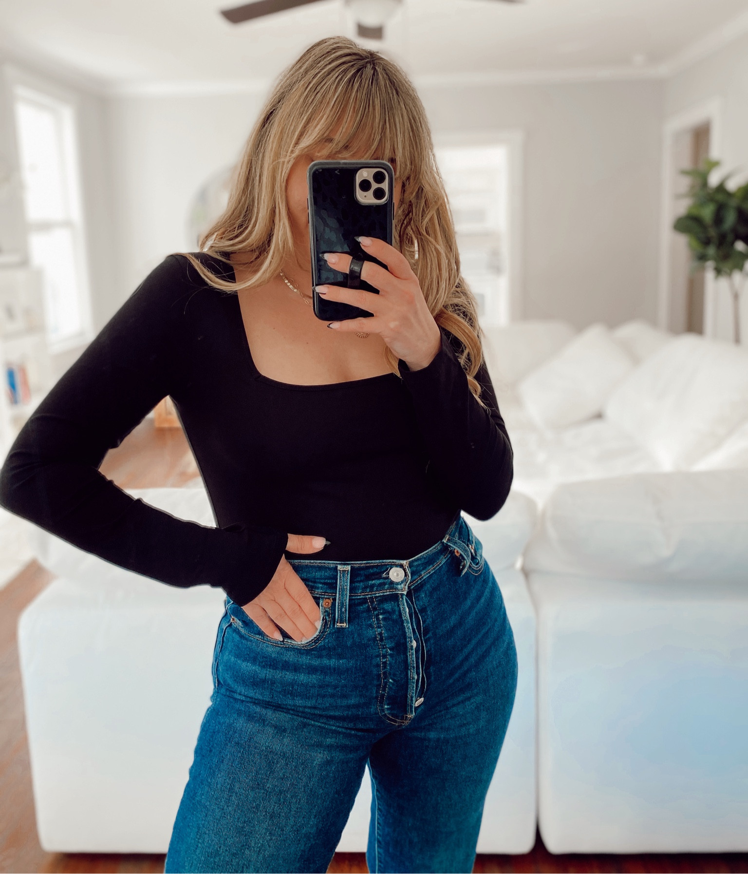 This square neck bodysuit is a great layering piece for fall— sleek and looks great paired with jeans, leather pants, skirts… you name it. A great Amazon bodysuit and wardrobe staple! Love it paired with these high waisted Levi’s that are so flattering! Amazon fashion find - amazon bodysuit - amazon tops - amazon outfits - fall outfit 

#LTKunder50 #LTKSeasonal #LTKunder100