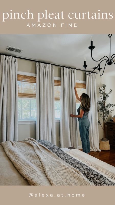Pinch pleat curtains, window treatments, look for less, Amazon home, pleated curtains 

#LTKhome #LTKstyletip
