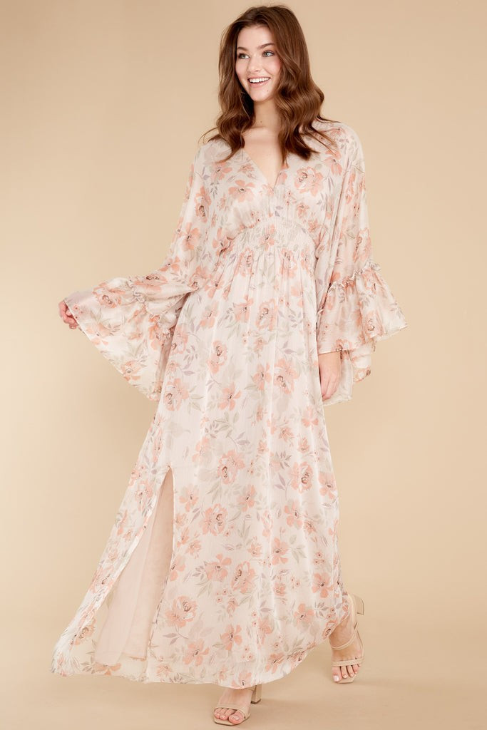 Bring Me Flowers Blush Floral Print Maxi Dress | Red Dress 