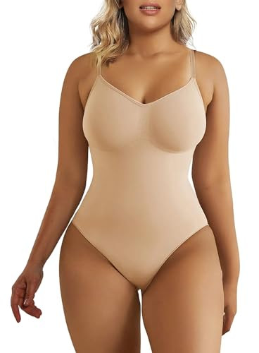 SHAPERX Women's Seamless Shapewear Bodysuit Tummy Control Body Shaper Waist Snatching Body Suit | Amazon (US)