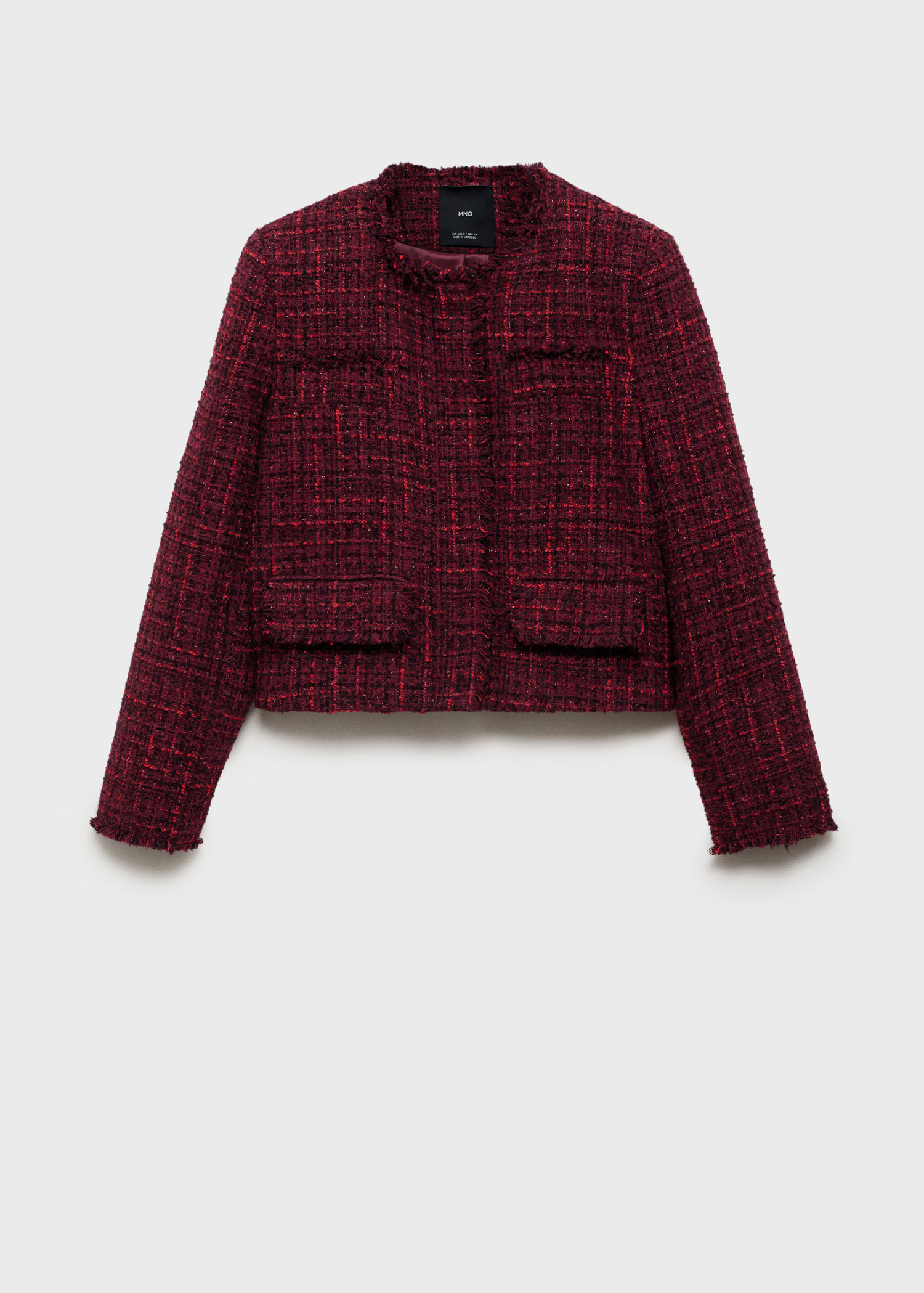 Tweed jacket with frayed ends | Mango (US/MX/AU)