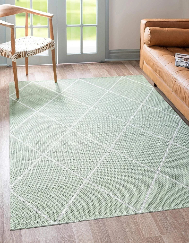 Rugs.com Georgia Collection Rug – 5' x 8' Green Flatweave Rug Perfect for Living Rooms, Large D... | Amazon (US)