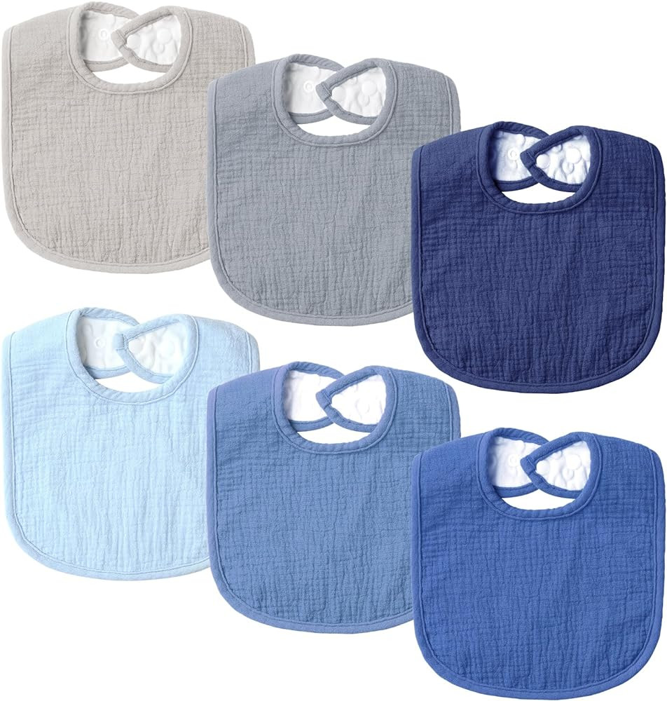 Muslin Baby Bibs for Unisex Boys Girls, Soft Cotton Baby Drool Bibs, Drooling and Teething Bibs f... | Amazon (US)