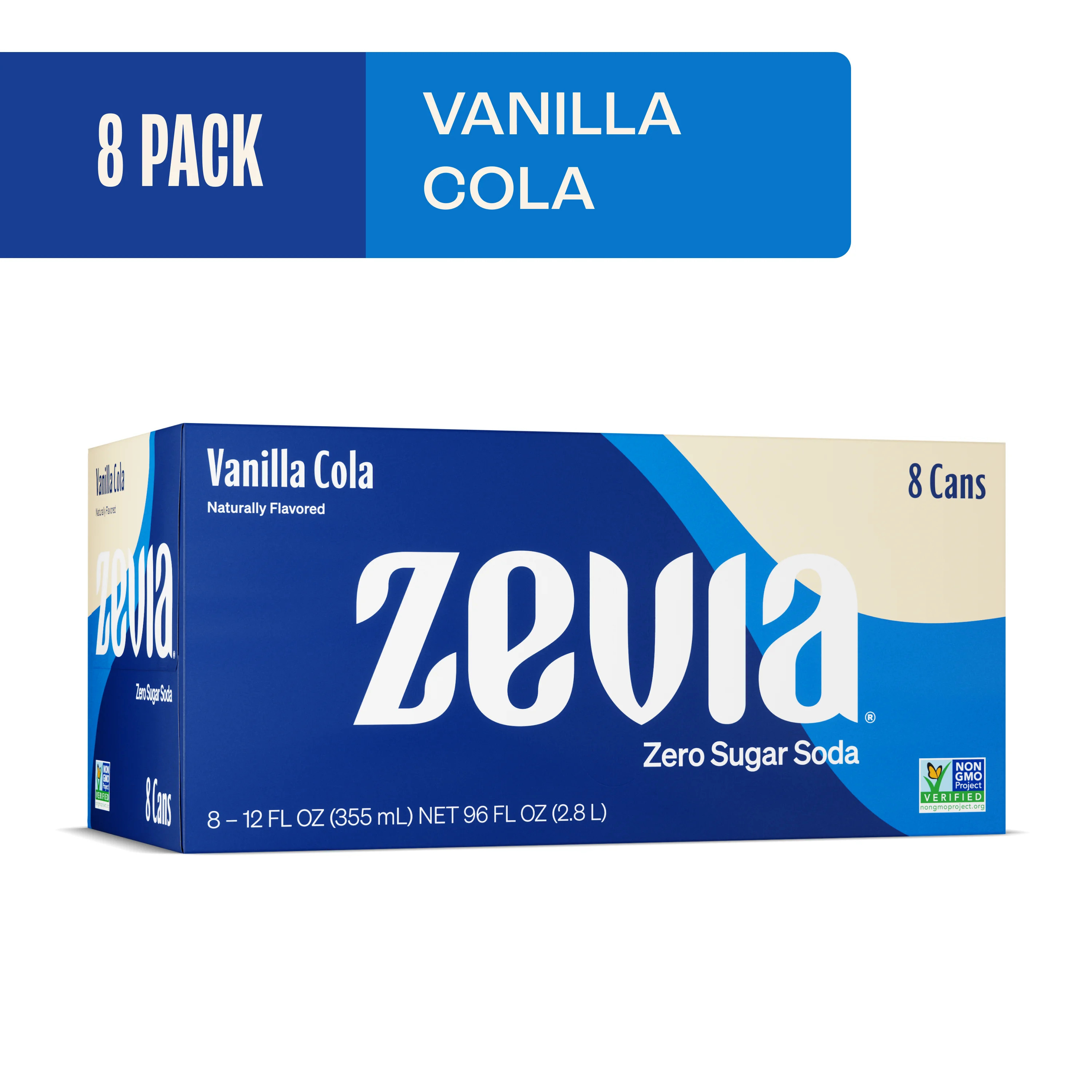 Zevia Zero Sugar, 0 Calorie Vanilla Cola Soda Pop, 12 fl oz, 8 Pack Cans | Walmart (US)