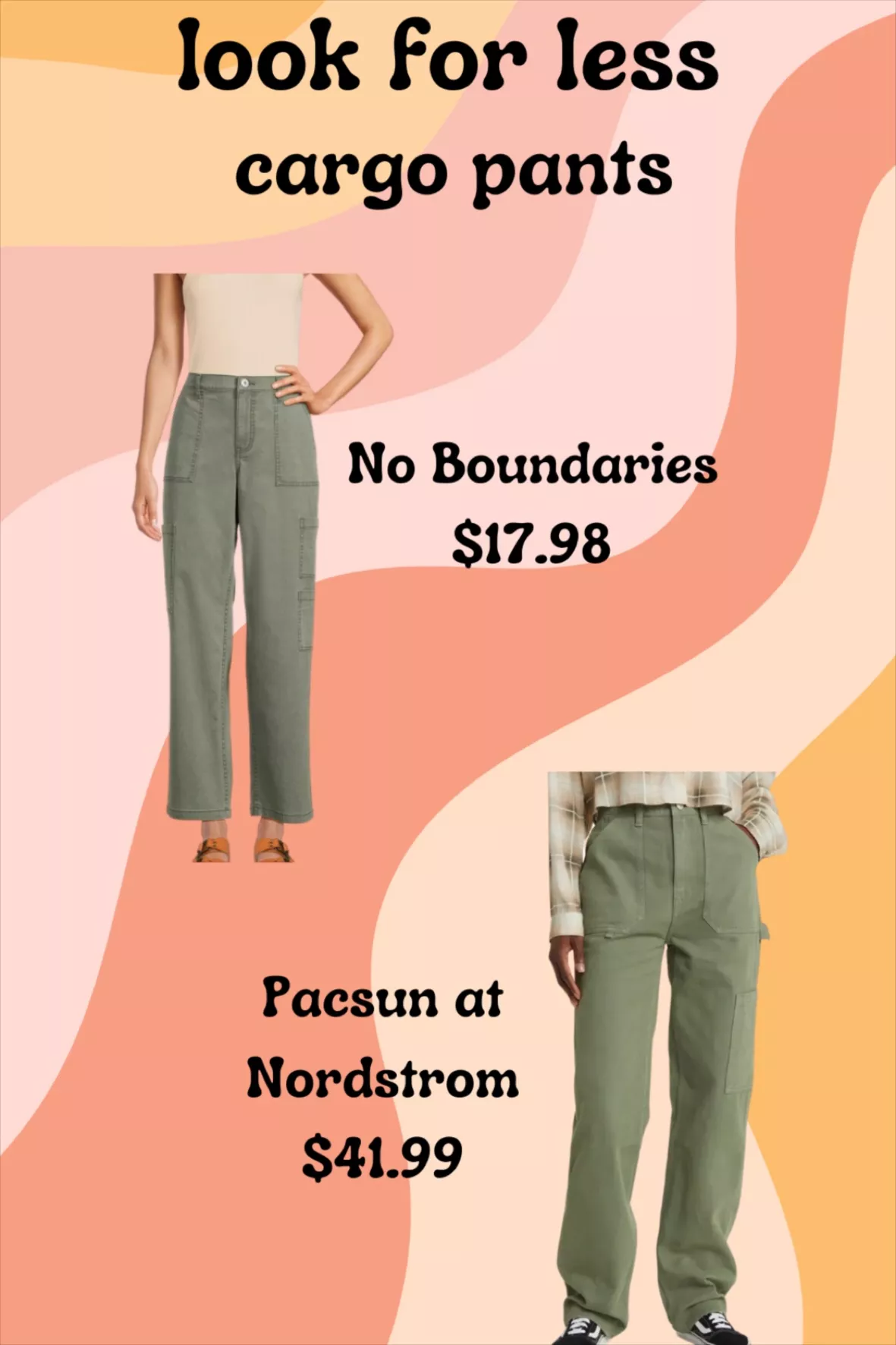 No Boundaries Juniors' Wide Leg Cargo Jeans, Sizes XS-XXXL 